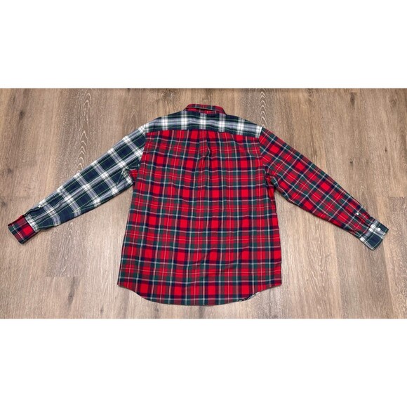 Vineyard Vines Mens Large Patchwork Plaid Tucker Shirt Red Green Classic Fit - Picture 8 of 9